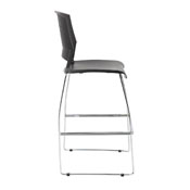 Boss Black Stool With Chrome Frame, B16400-BK-2